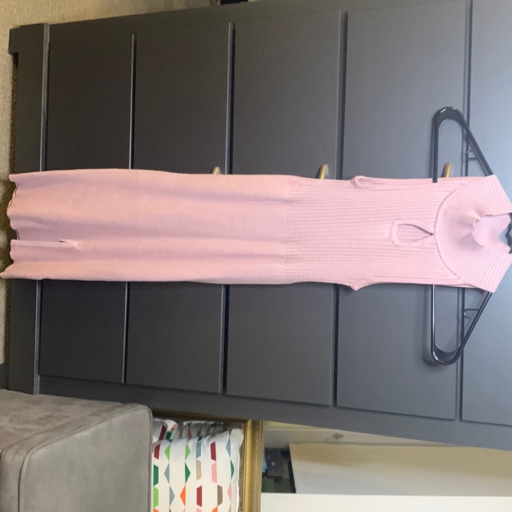 Pink sweater dress